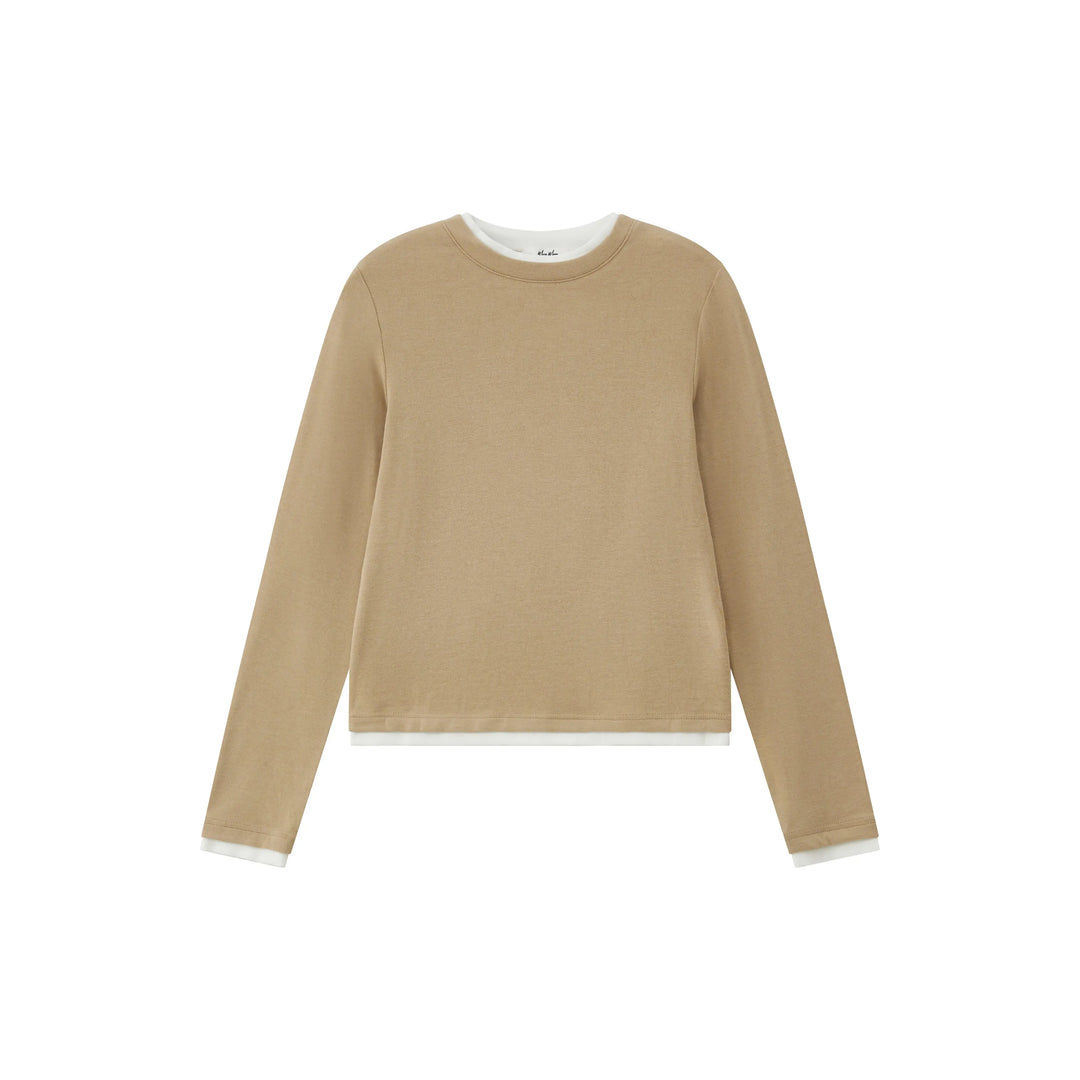 An image of a   8384Q Layered Roundneck Top by  Mirra Masa