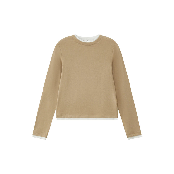 An image of a   8384Q Layered Roundneck Top by  Mirra Masa