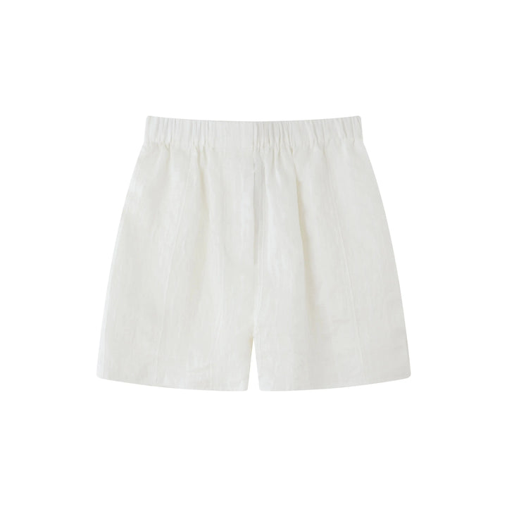 An image of a  White-One-Size 91421K Textured Shorts by  Mirra Masa