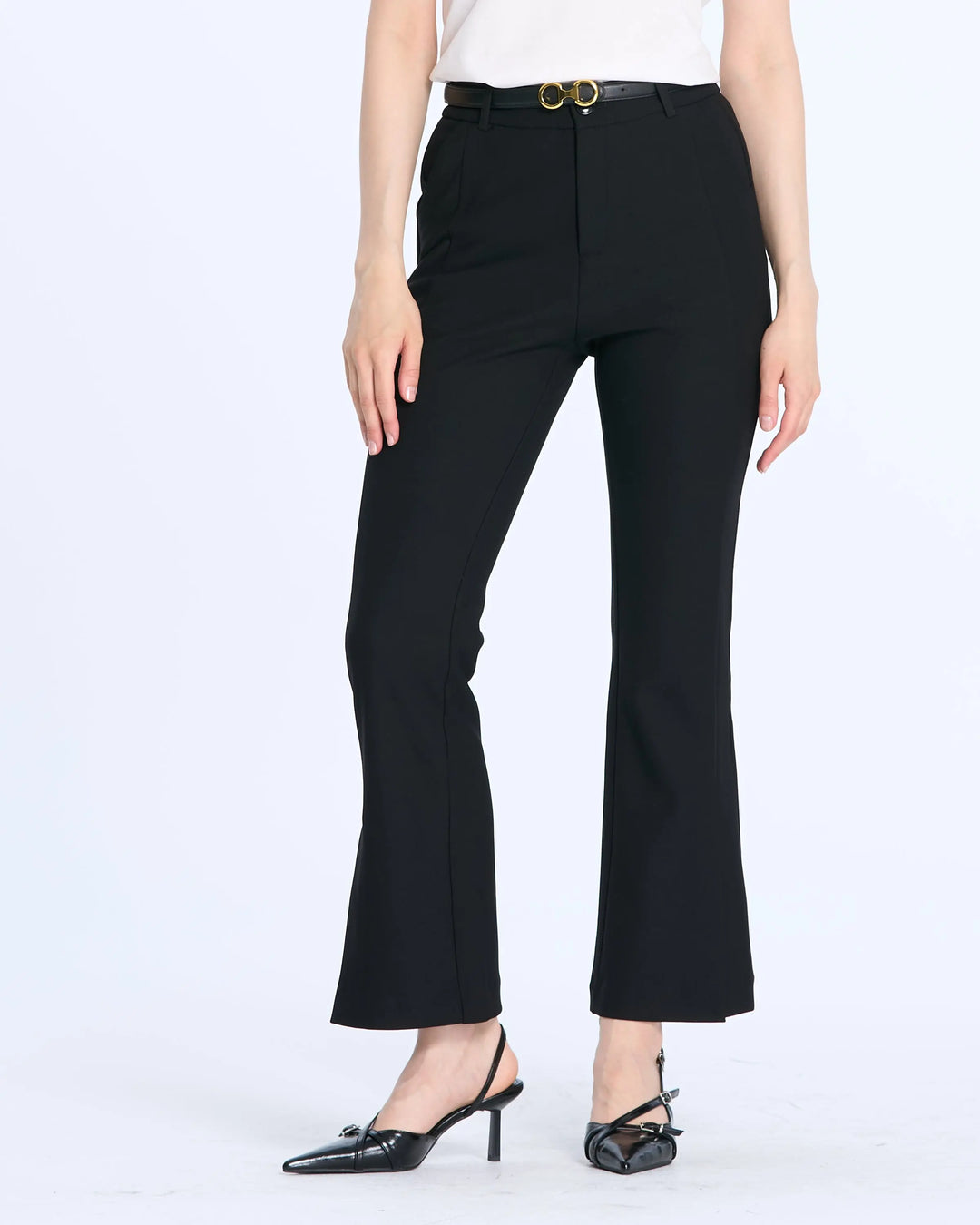 An image of a   9523 Stretch-Fit Boot-Cut Pants by  Mirra Masa