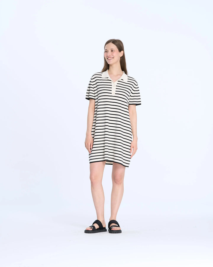 An image of a   BC1031 Polo Striped Knitted Dress by  Mirra Masa