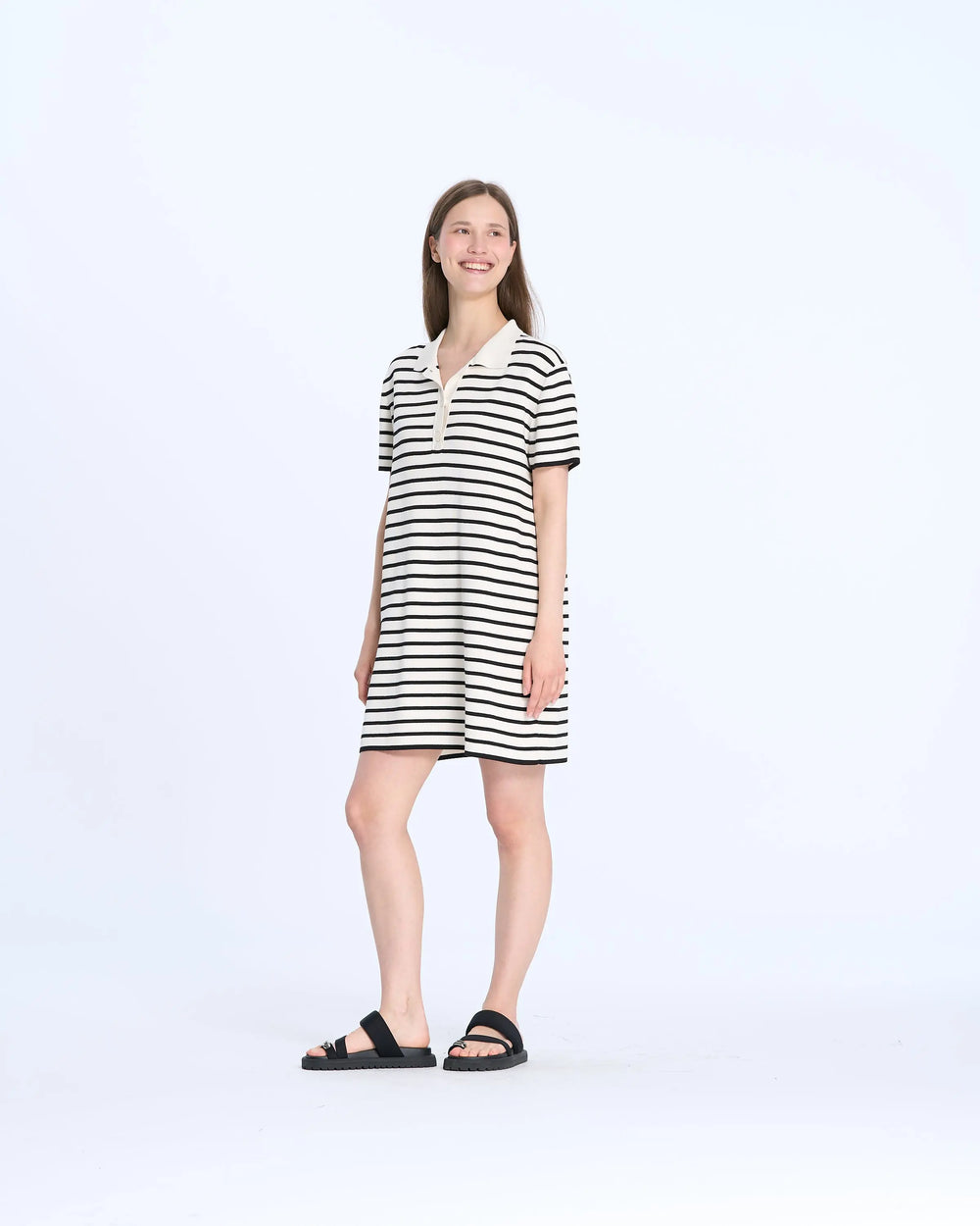 An image of a   BC1031 Polo Striped Knitted Dress by  Mirra Masa