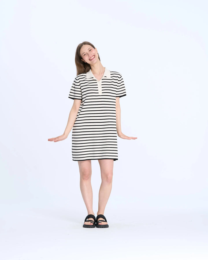 An image of a   BC1031 Polo Striped Knitted Dress by  Mirra Masa