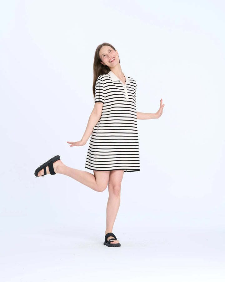 An image of a   BC1031 Polo Striped Knitted Dress by  Mirra Masa