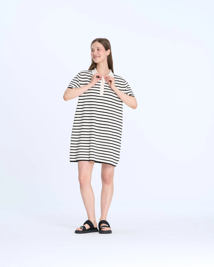 An image of a   BC1031 Polo Striped Knitted Dress by  Mirra Masa