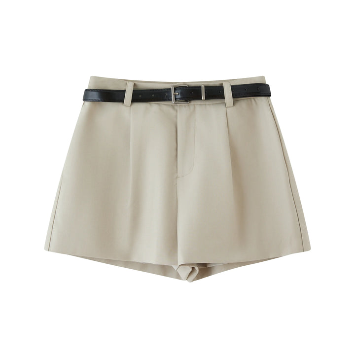 An image of a  Beige-28 C1118 A-Line Skirts with Belts by  Mirra Masa