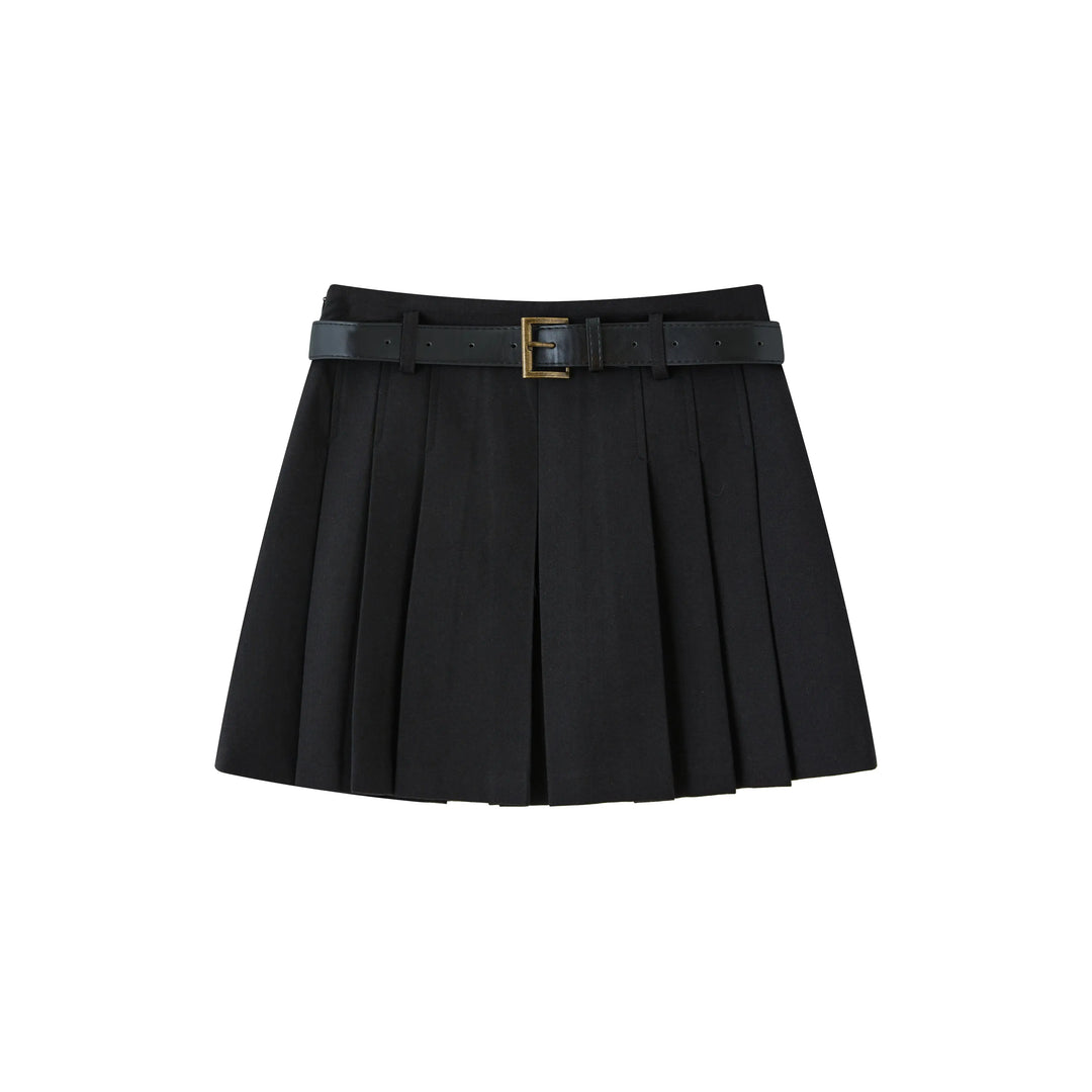 An image of a   C7021 Pleated Mini Skirt by  Mirra Masa