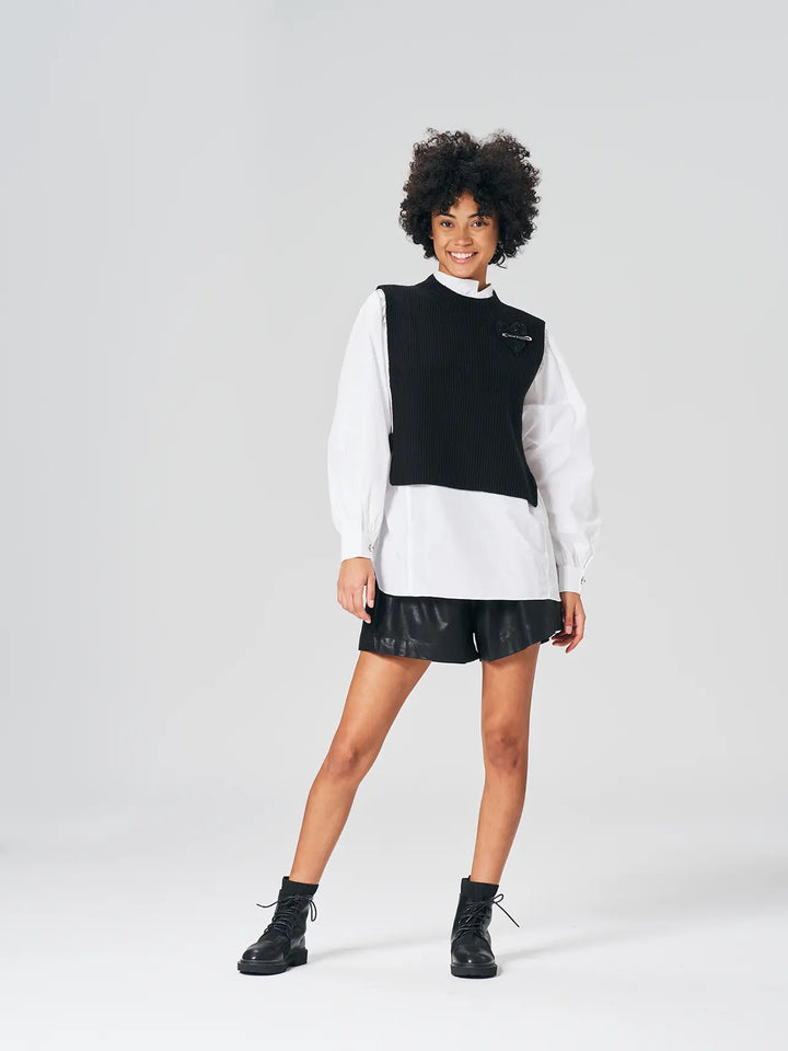 An image of a   CS001J Two-Piece Layered Shirt by  Mirra Masa