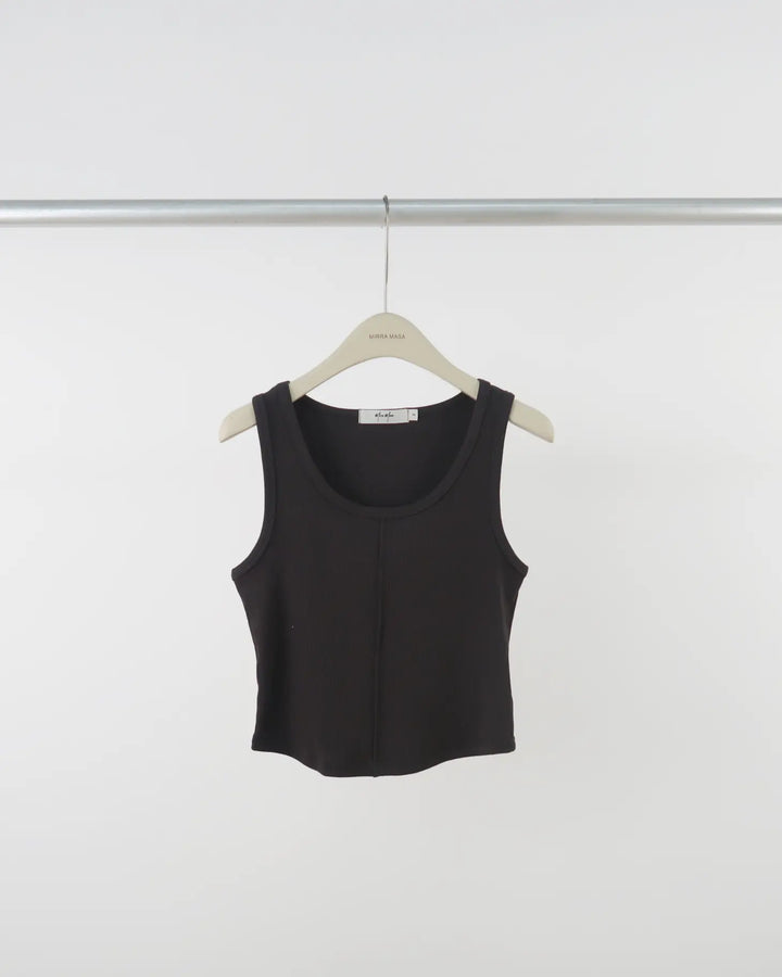 An image of a  Grey-One-Size F1109 Scoop Neck Top by  Mirra Masa