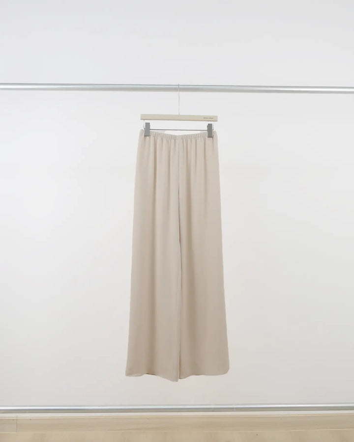 An image of a  Beige-Small K0431 Basic Wide Leg Pants by  Mirra Masa