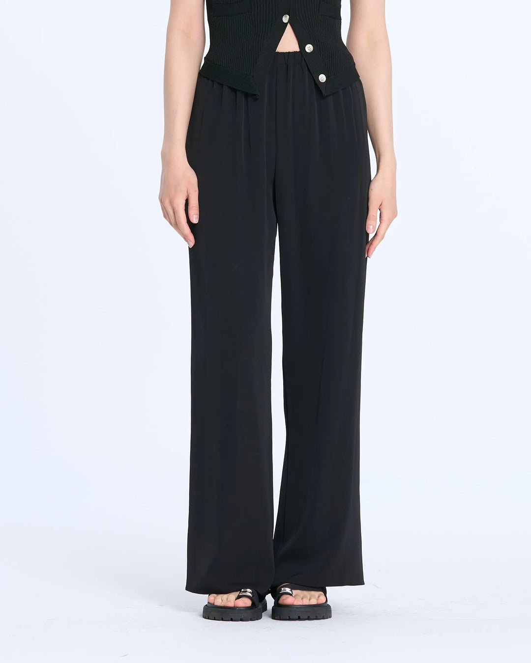 An image of a   K0431 Basic Wide Leg Pants by  Mirra Masa