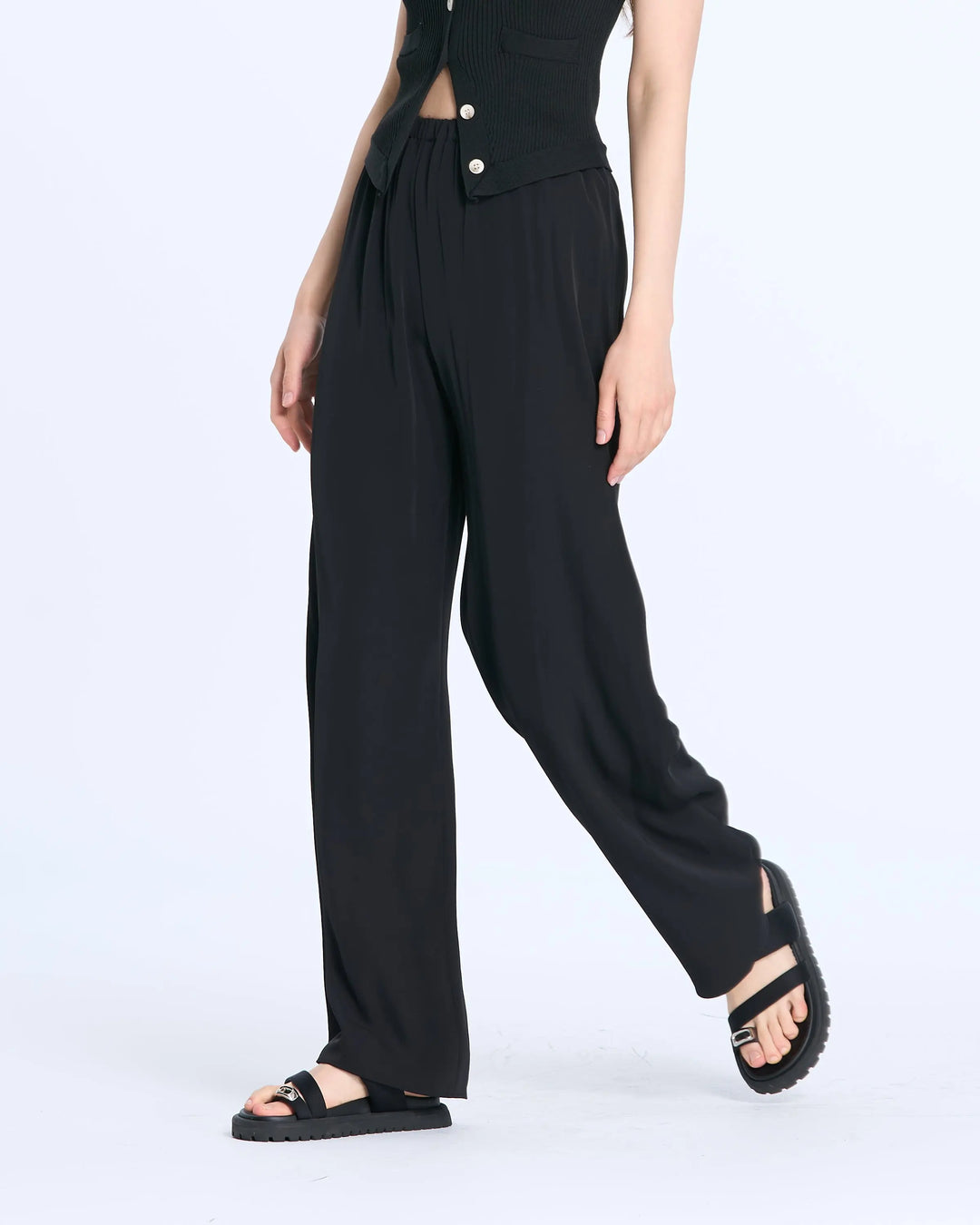 An image of a   K0431 Basic Wide Leg Pants by  Mirra Masa