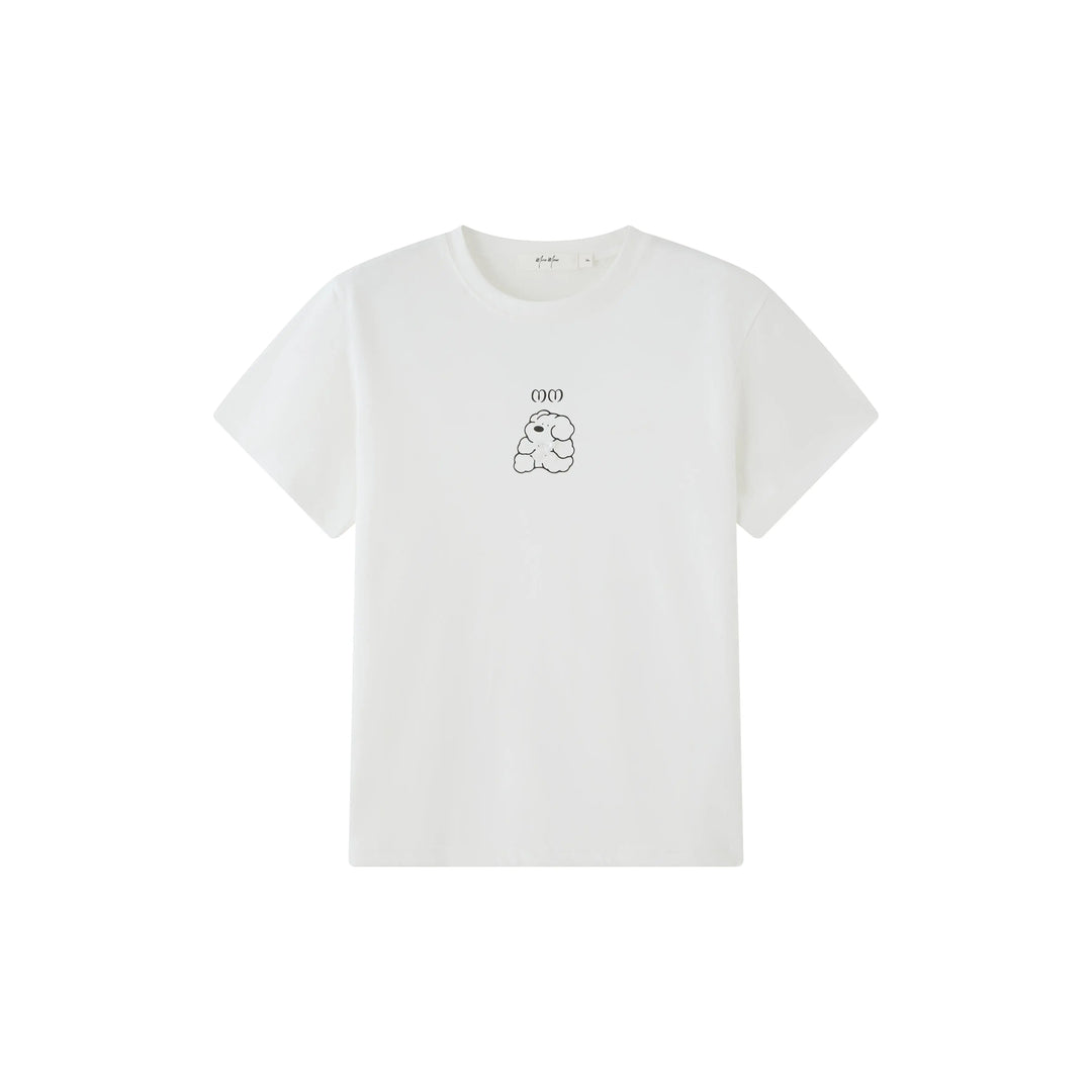 An image of a  White-One-Size LA013 Puppy T-Shirt by  Mirra Masa