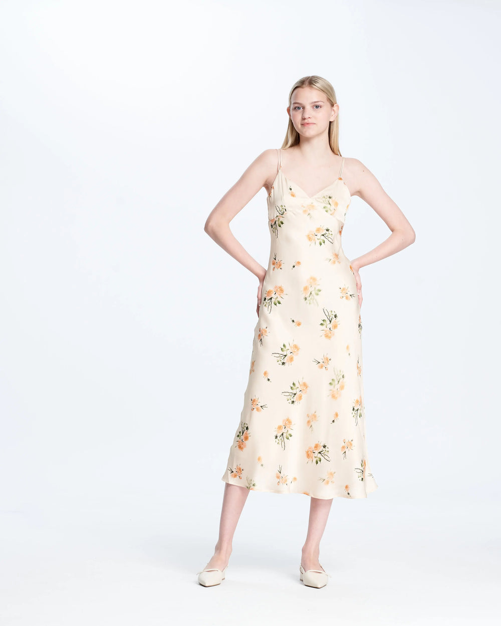 An image of a  Yellow-Large M16762 Rosie Slip Dress by  Mirra Masa