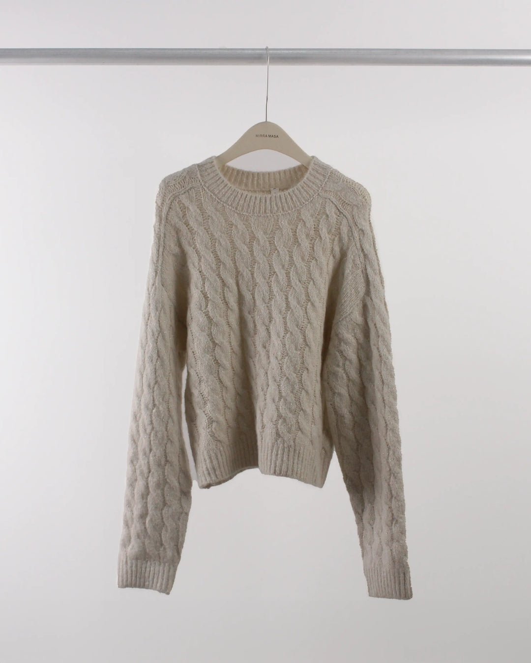 An image of a  Beige-One-Size S0006 Sweater Top by  Mirra Masa