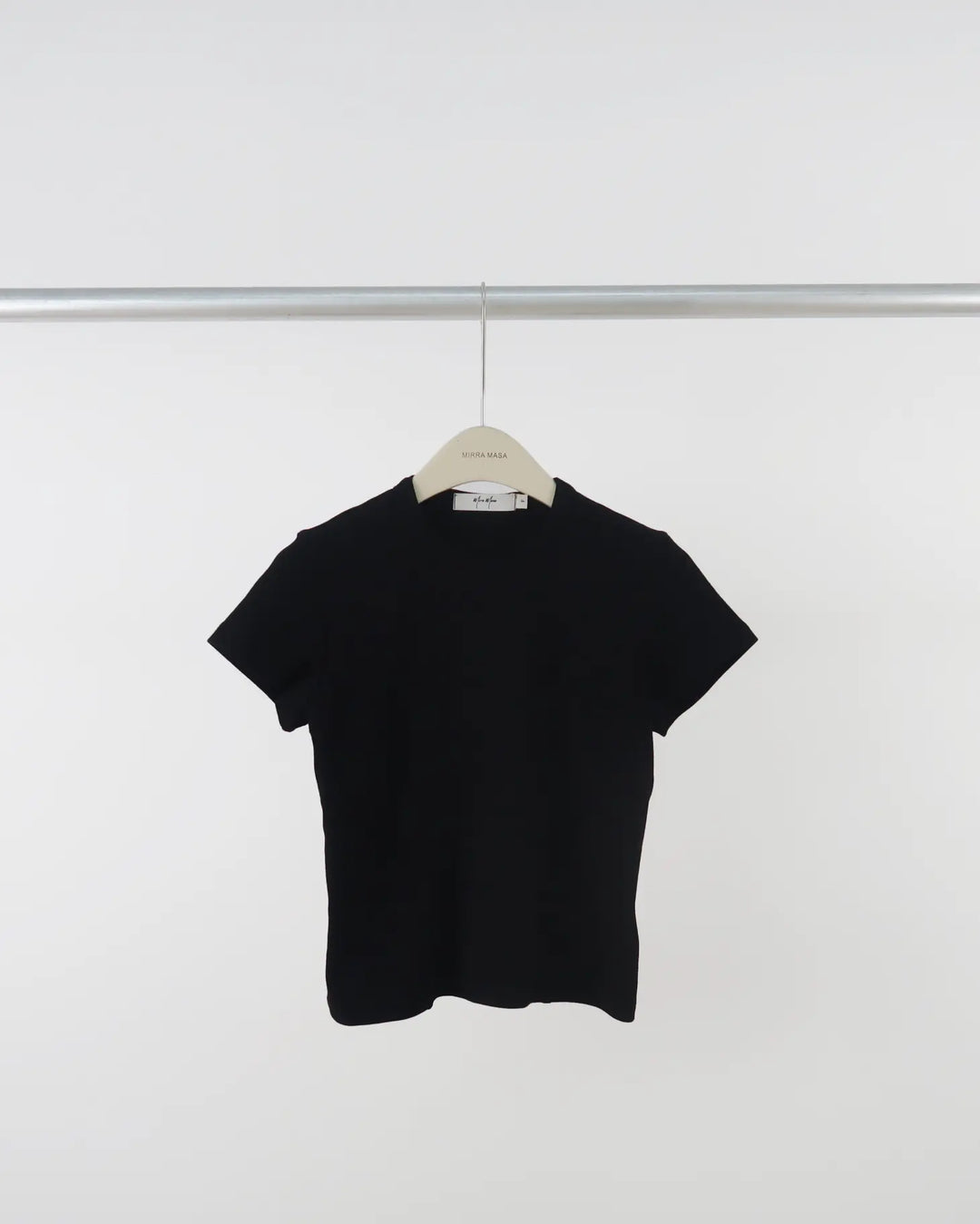 An image of a  Black-One-Size S0512 Short-Sleeve Top by  Mirra Masa