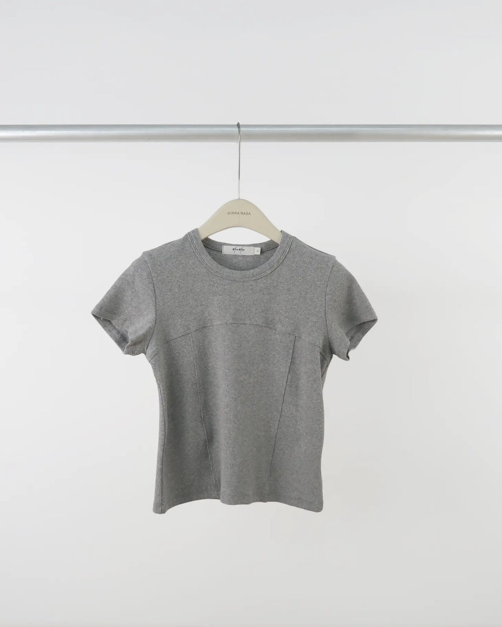 An image of a  Grey-One-Size S0512 Short-Sleeve Top by  Mirra Masa