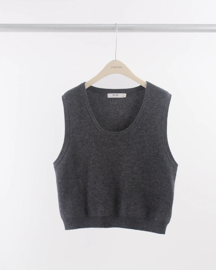 An image of a  Gray-One-Size S1094 Sweater Vest by  Mirra Masa