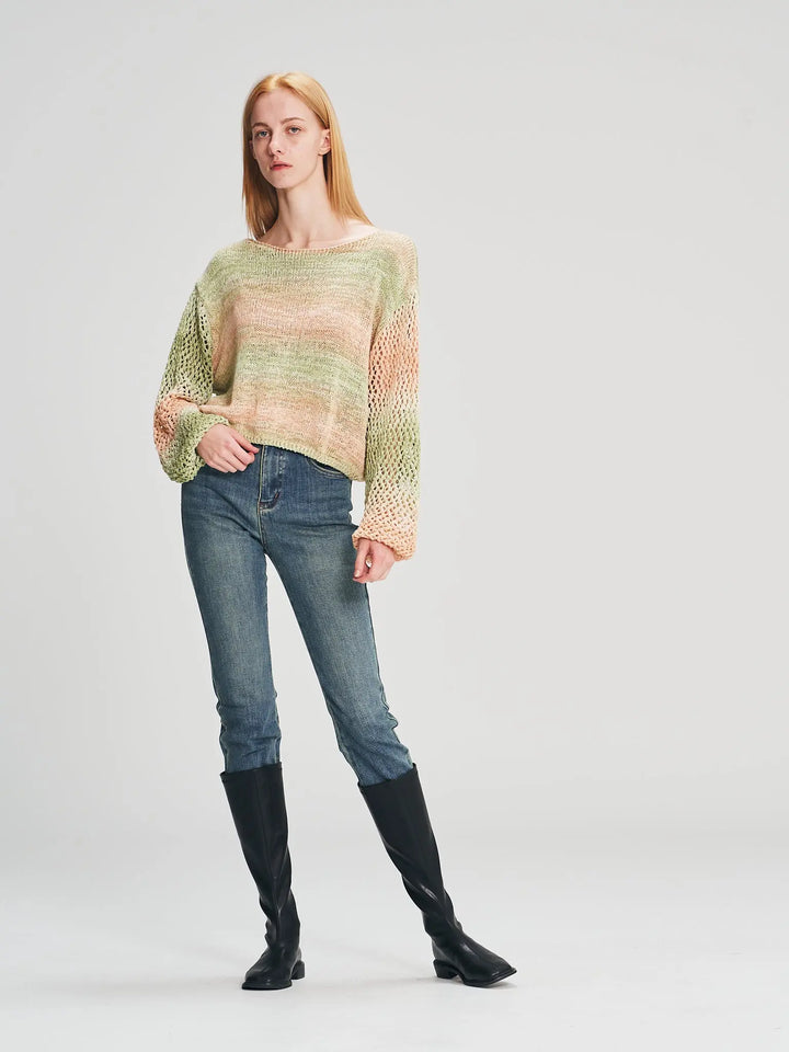 An image of a  Green S7601 Crochet Sweater by  Mirra Masa