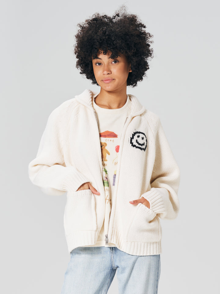 6374Q Smiley Face Essential Cardigan