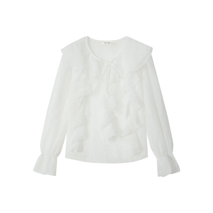 An image of a   S8805 Ruffled Blouse by  Mirra Masa