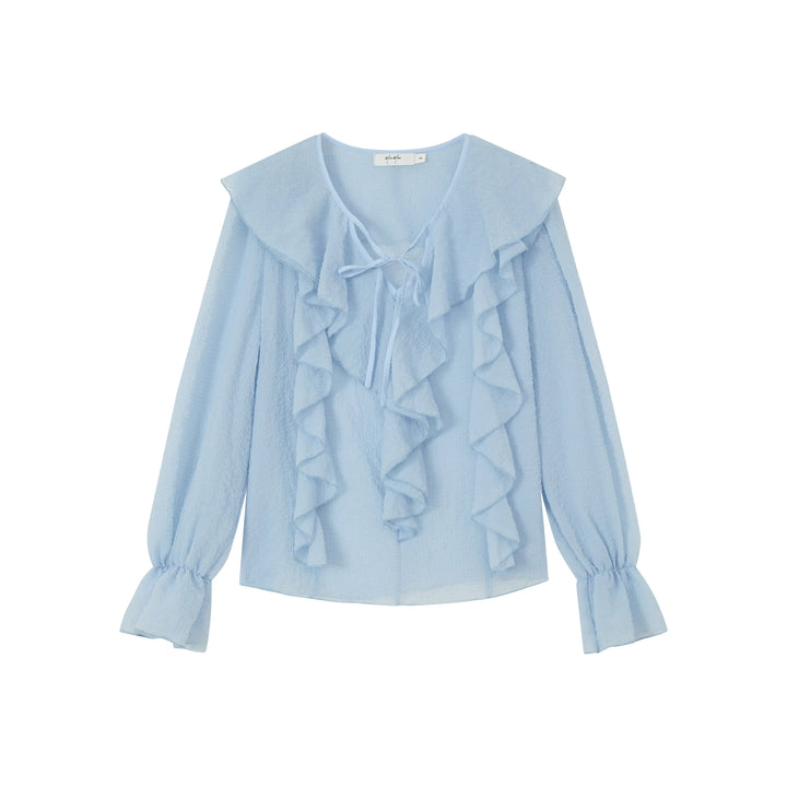 An image of a   S8805 Ruffled Blouse by  Mirra Masa