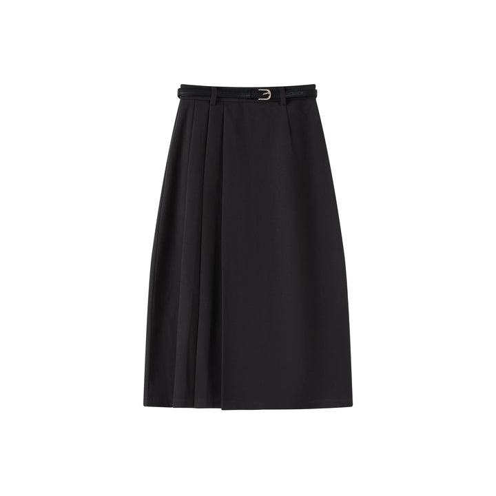 An image of a   T17 Side-Pleated Skirt by  Mirra Masa