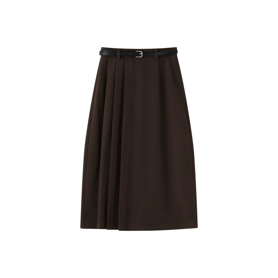 An image of a   T17 Side-Pleated Skirt by  Mirra Masa