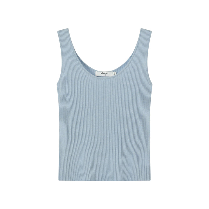 An image of a  Blue-One-Size T3276 Essential Tank Top by  Mirra Masa