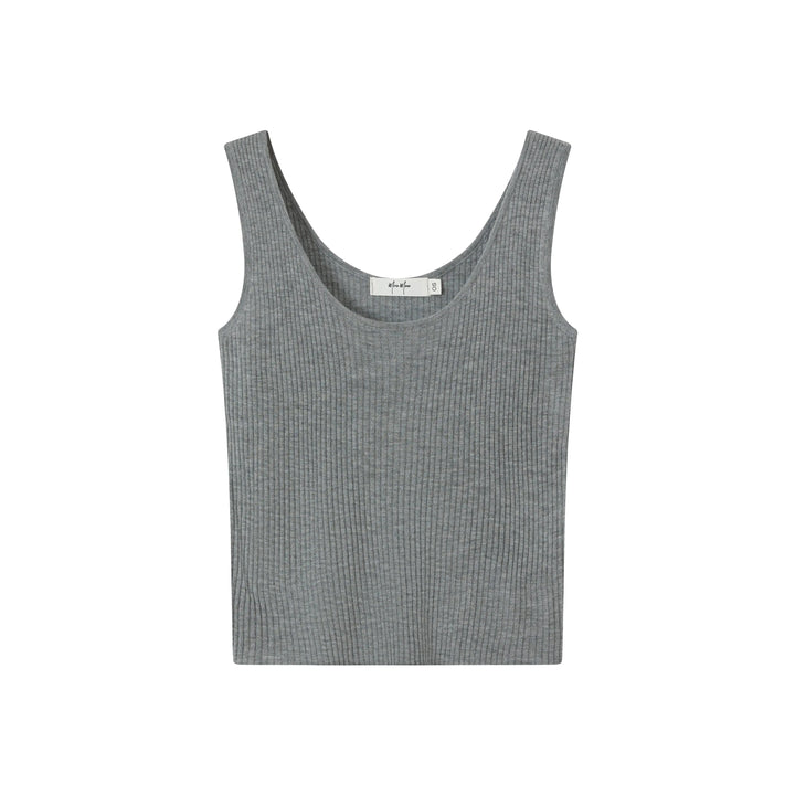 An image of a  Grey-One-Size T3276 Essential Tank Top by  Mirra Masa