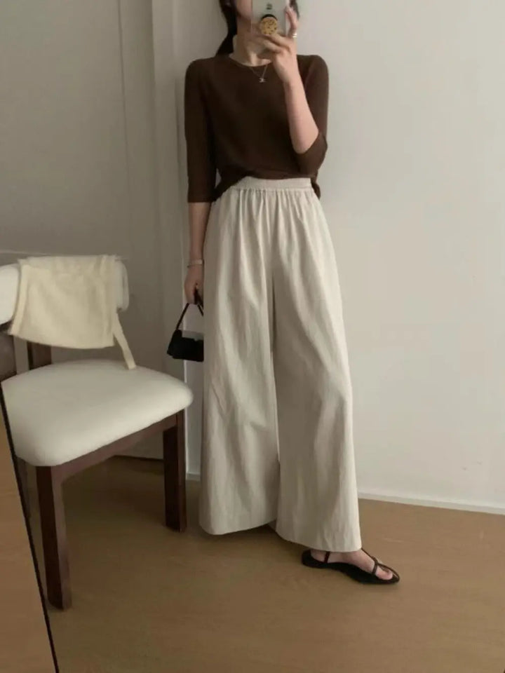 An image of a  Beige-Small T3293 Pants by  Mirra Masa