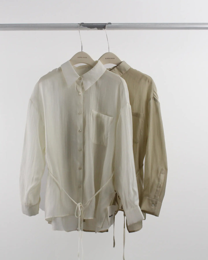 An image of a   T3507 Sheer Shirt by  Mirra Masa