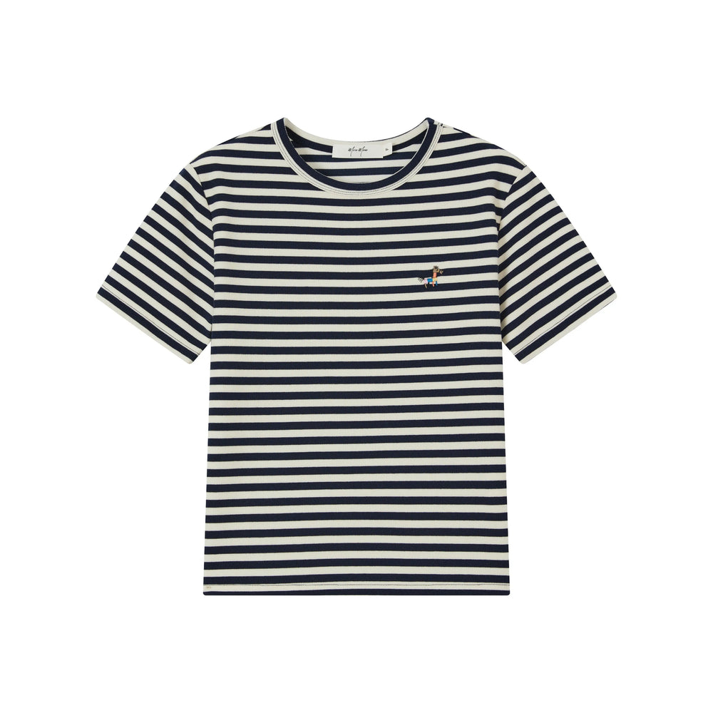 An image of a  Blue-One-Size U8507 Stripe T-Shirt by  Mirra Masa