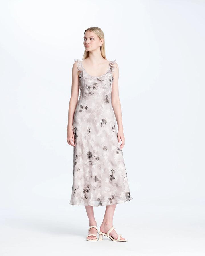 An image of a  Grey-Medium Y18879 Slip Dress by  Mirra Masa