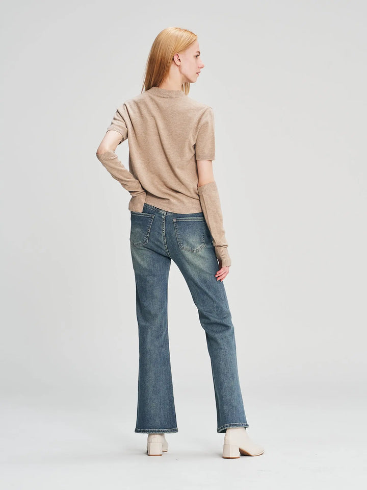 An image of a   YZ6220 Flared Boot-Cut Jeans by  Mirra Masa