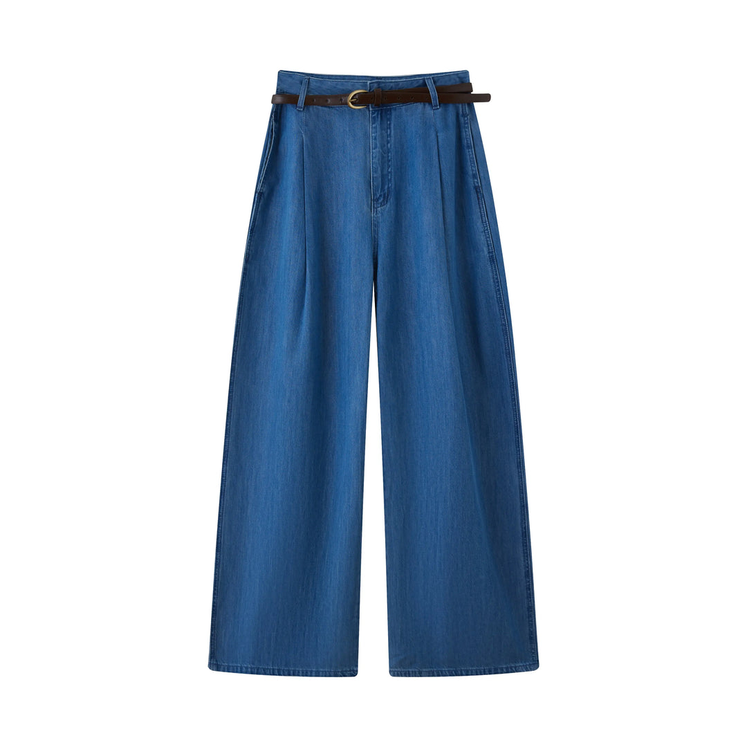 An image of a   YZ6236 Wide Leg Soft Denim Pants by  Mirra Masa