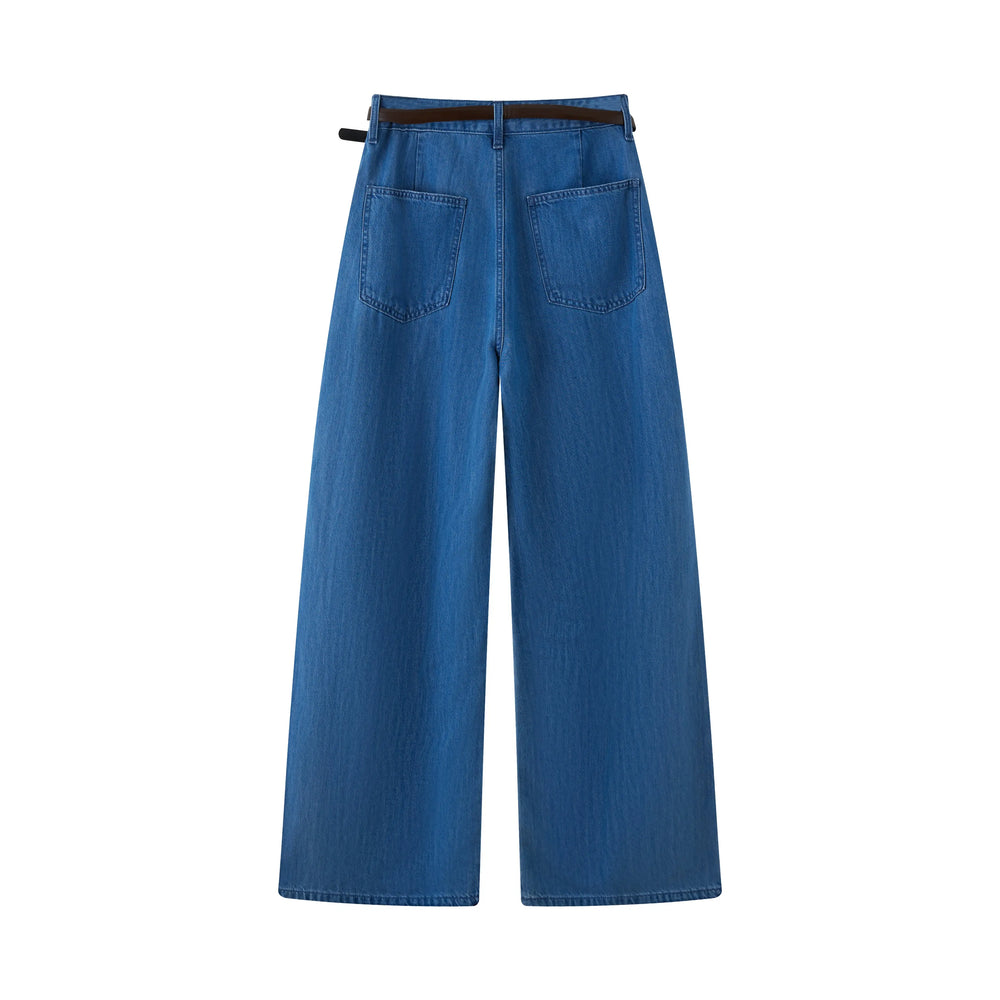 An image of a   YZ6236 Wide Leg Soft Denim Pants by  Mirra Masa